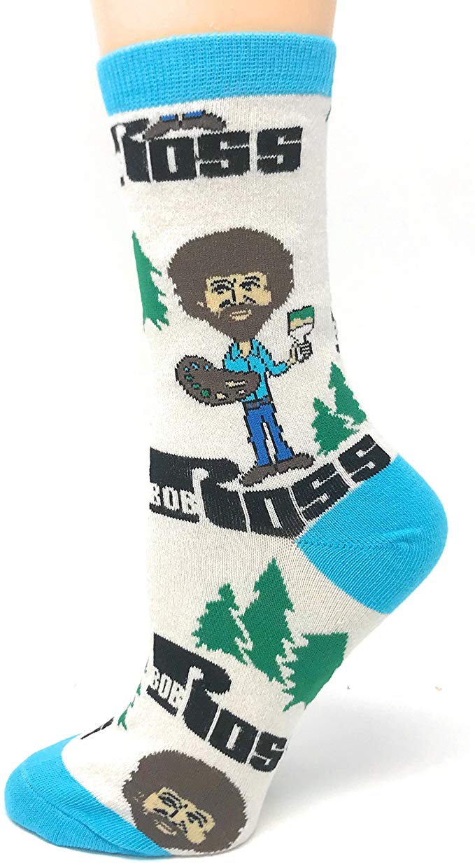 Funny Gag Gifts 2024: Bob Ross Socks 2024